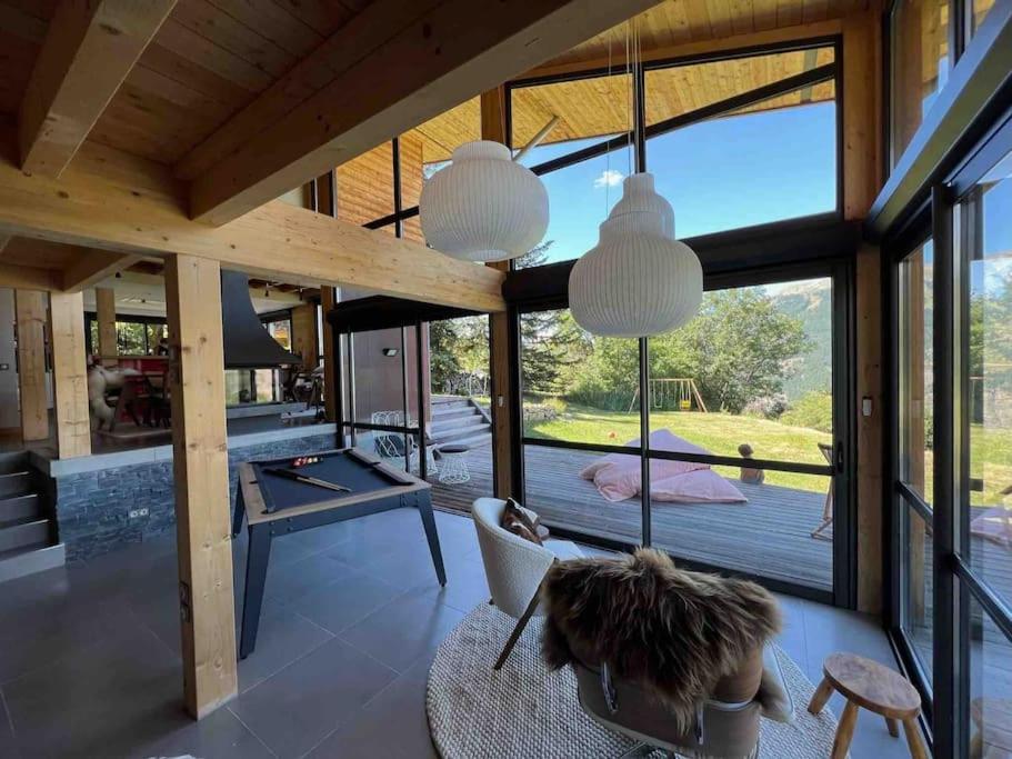 Chalet D'Architecte Avec Vue Panoramique Allos Exterior photo