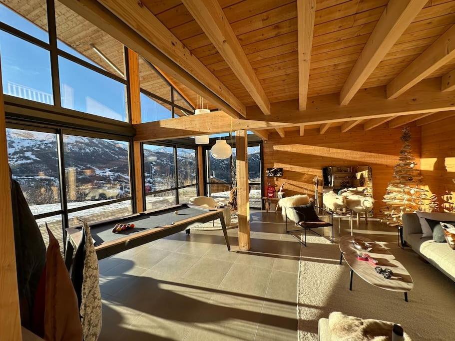 Chalet D'Architecte Avec Vue Panoramique Allos Exterior photo